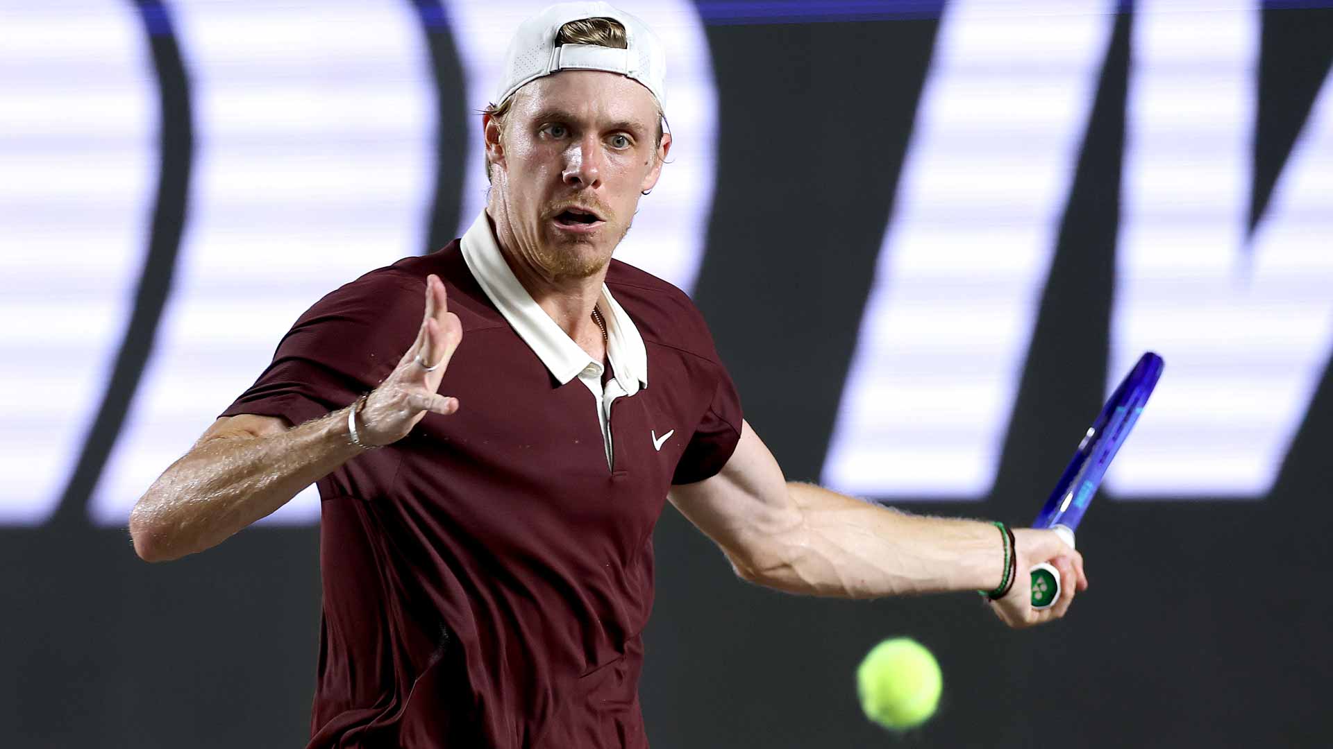 Denis Shapovalov in semi-final action on Friday in Los Cabos.
