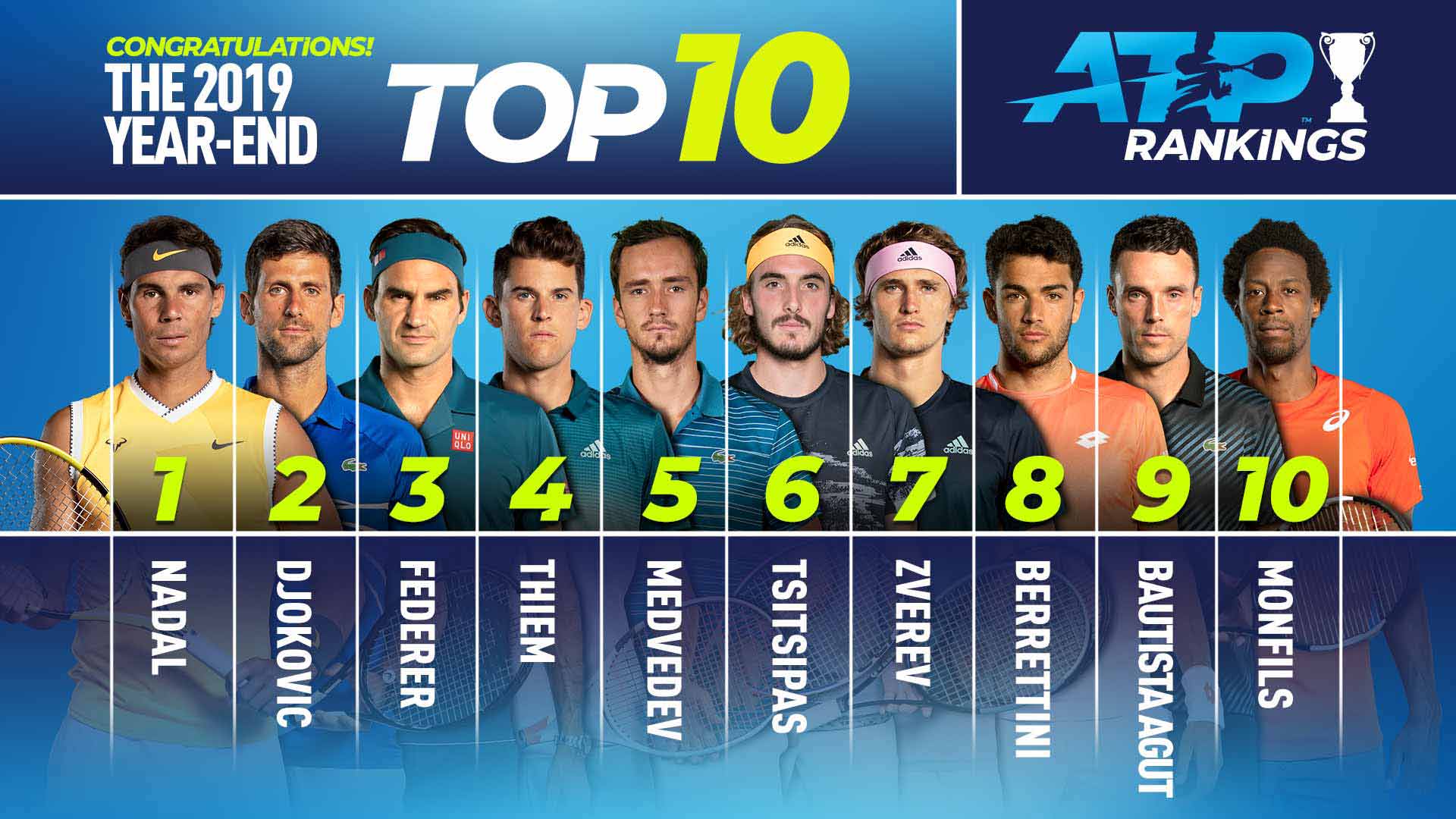 Cinco Nuevos Nombres En El Top 10 Del Ranking ATP A Final De Año ATP