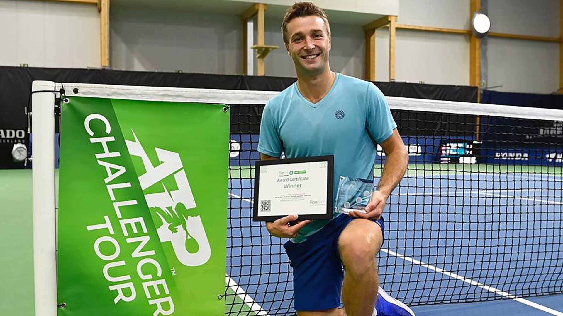 Liam Broady lifts his first ATP Challenger trophy, prevailing in Biel, Switzerland.