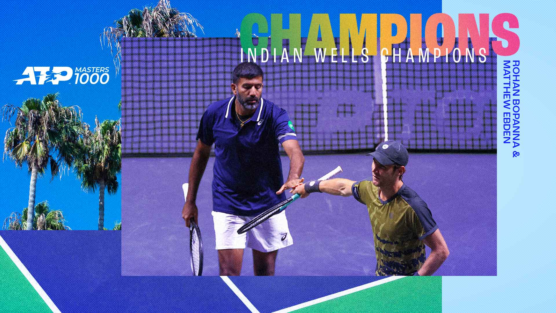 Bopanna/Ebden Win Indian Wells Doubles Title In Match Tie-Break ATP Tour Tennis