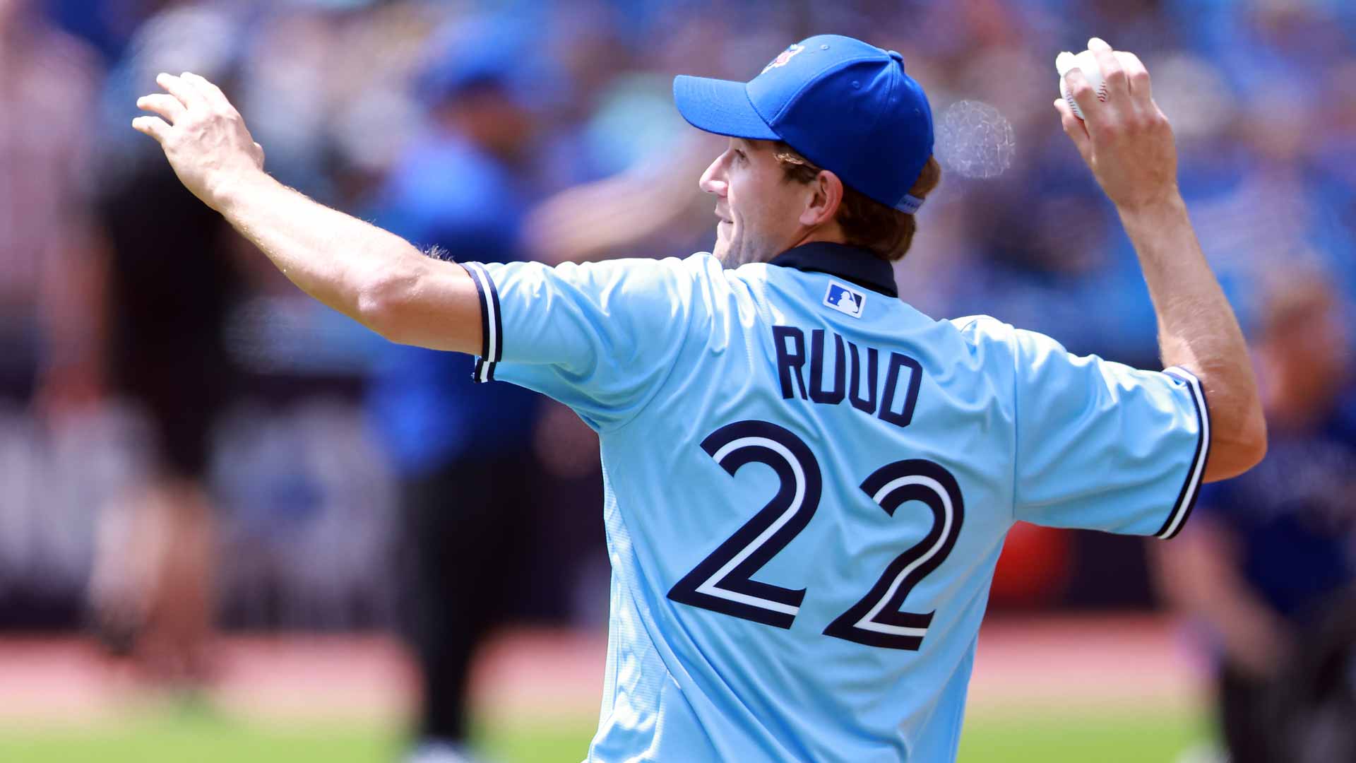 Casper Ruud Throws First Pitch At Toronto Blue Jays Game