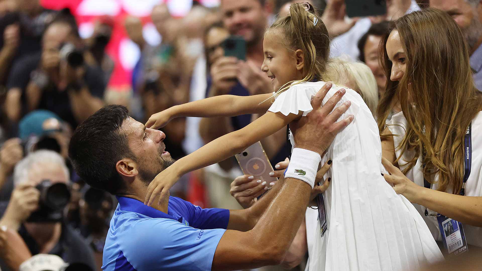 Novak Djokovic celebró su cuarto título del US Open con su hija Tara.