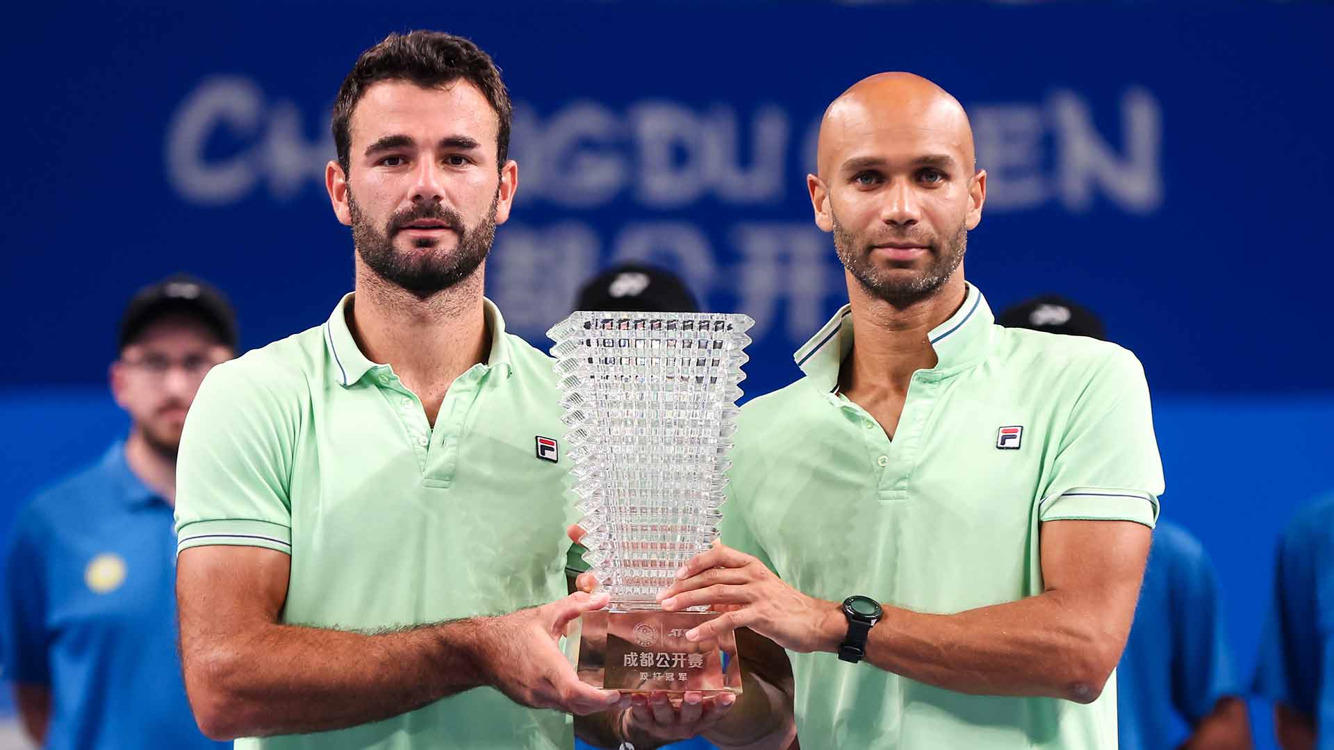 Fabien Reboul and Sadio Doumbia claim their maiden ATP Tour title on Tuesday at the Chengdu Open.
