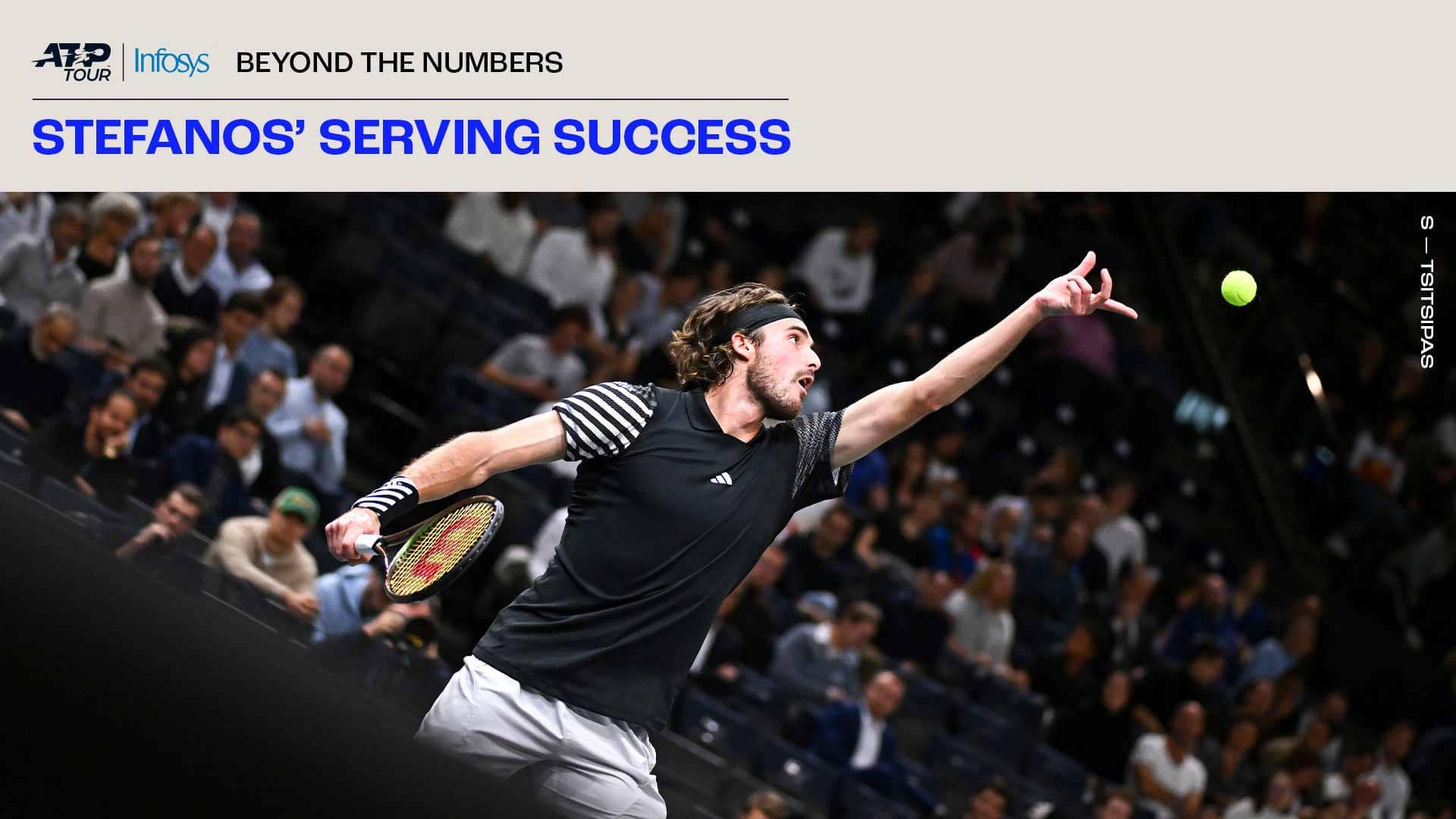 Stefanos Tsitsipas lidera el circuito ATP Tour en porcentaje de juegos ganados al servicio en la temporada 2023.