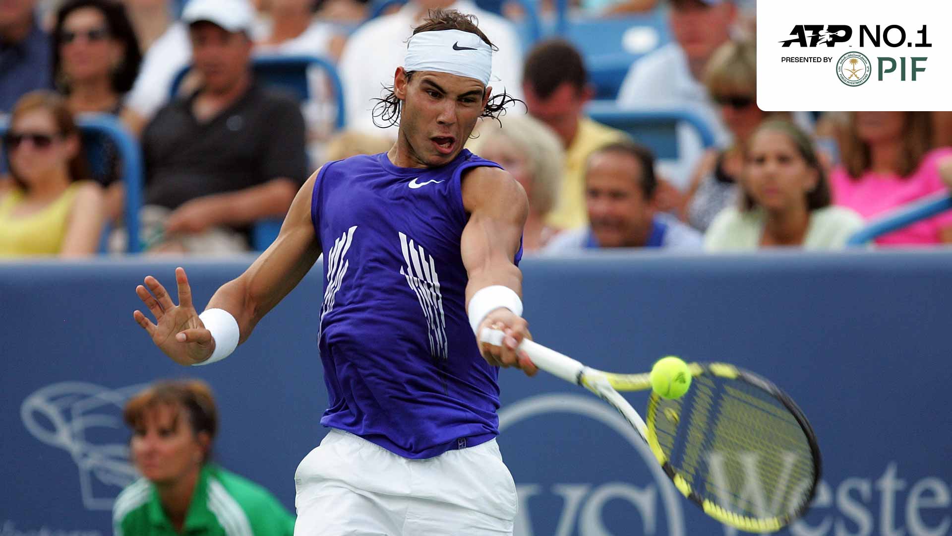 Rafael Nadal beat Nicolas Lapentti in the 2008 Western & Southern Open quarter-finals to guarantee his rise to No. 1 in the PIF ATP Rankings.