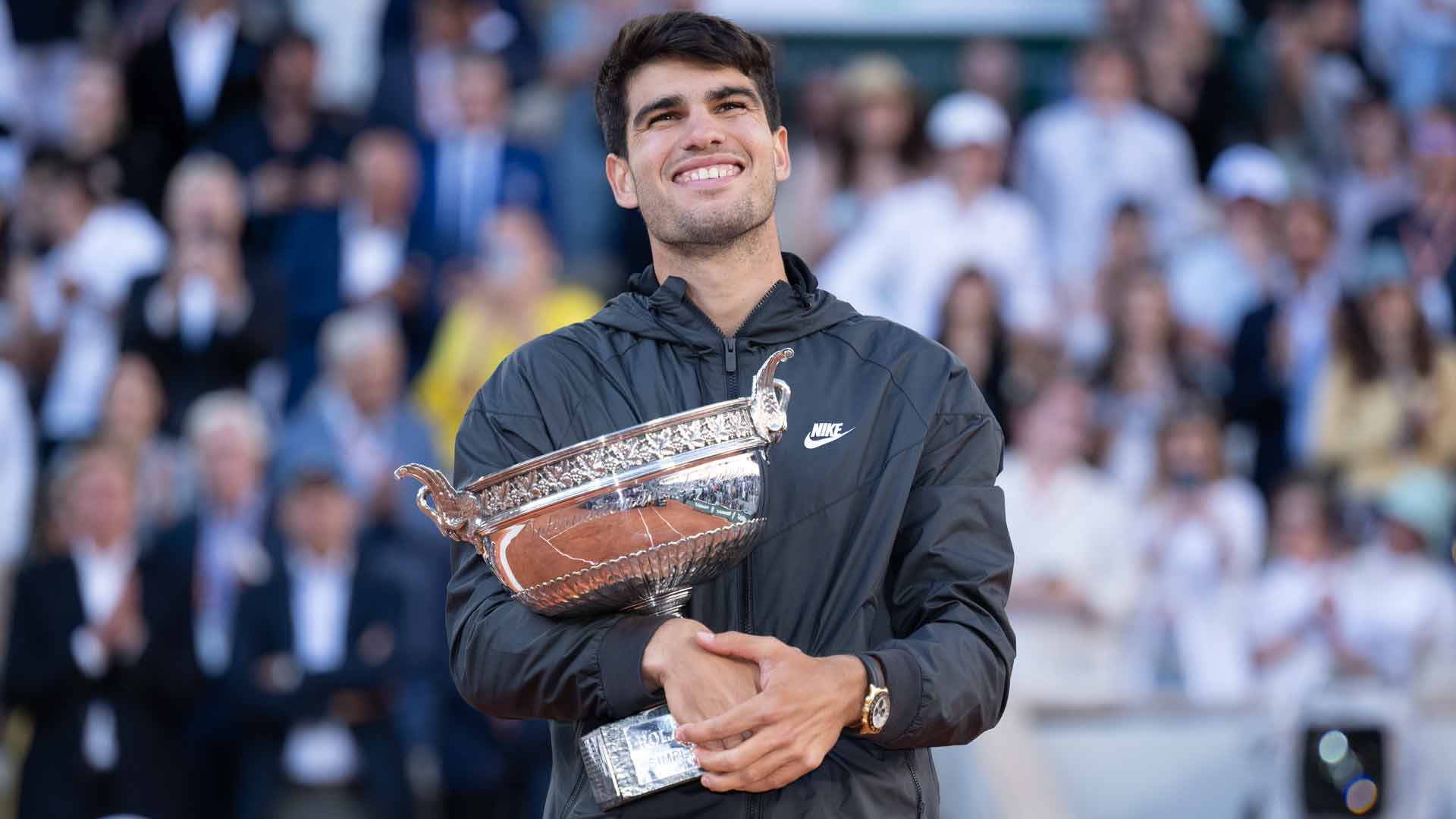 Carlos Alcaraz claims the Coupe des Mousquetaires for the first time after defeating Alexander Zverev on Sunday in the Roland Garros final.