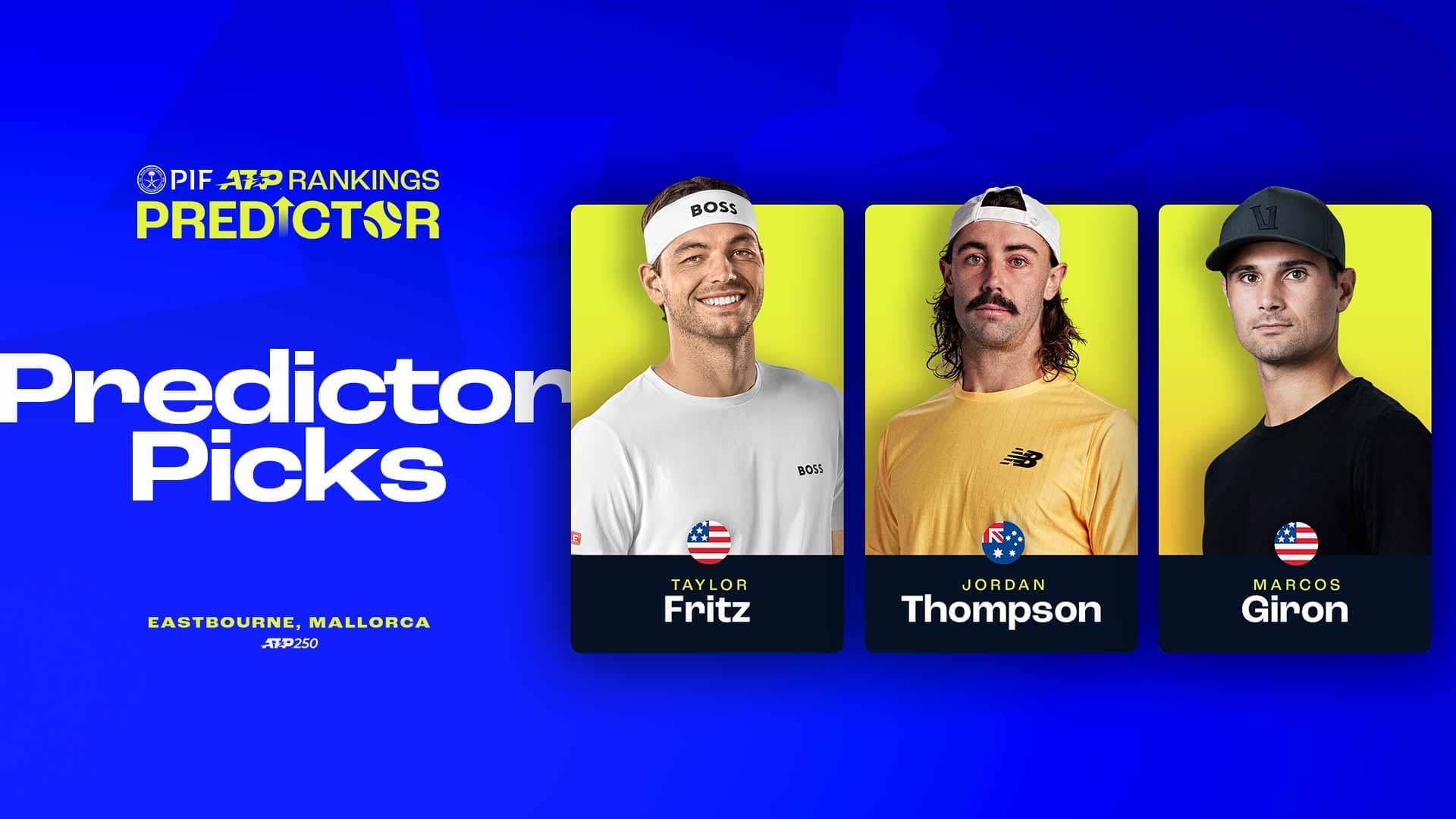 Taylor Fritz, Jordan Thompson and Marcos Giron are among the stars competing this week.