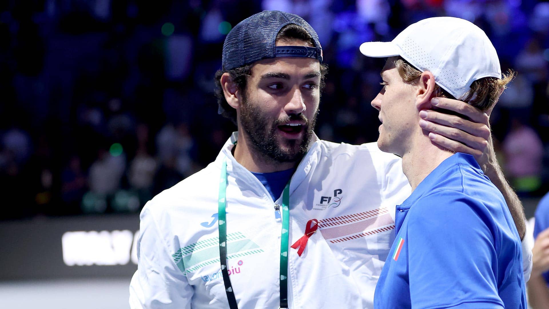 Matteo Berrettini reconoce que se quedó sin palabras cuando vio a Jannik Sinner en la pasada Copa Davis. 
