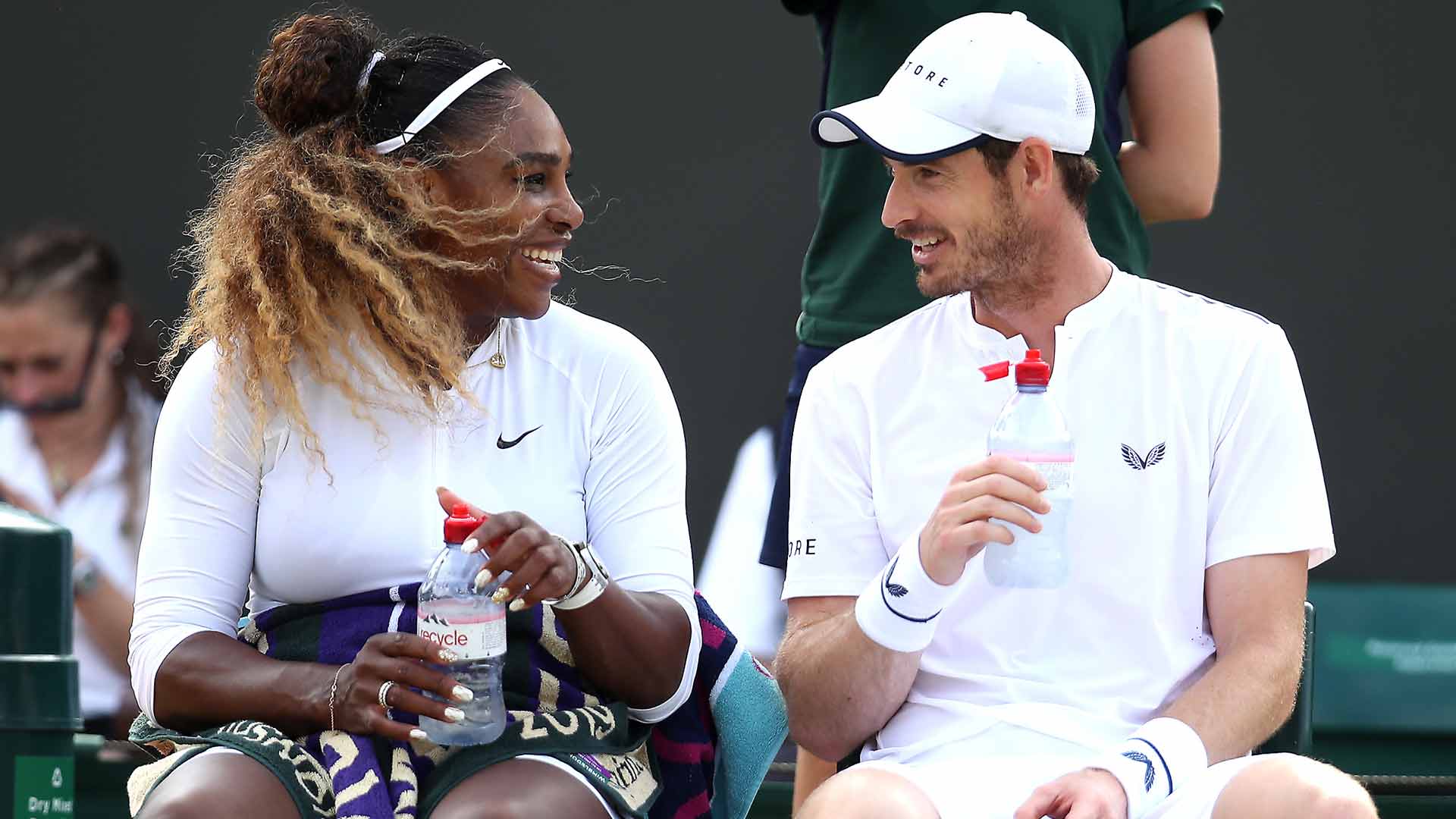 Serena Williams and Andy Murray played mixed doubles together at Wimbledon in 2019.