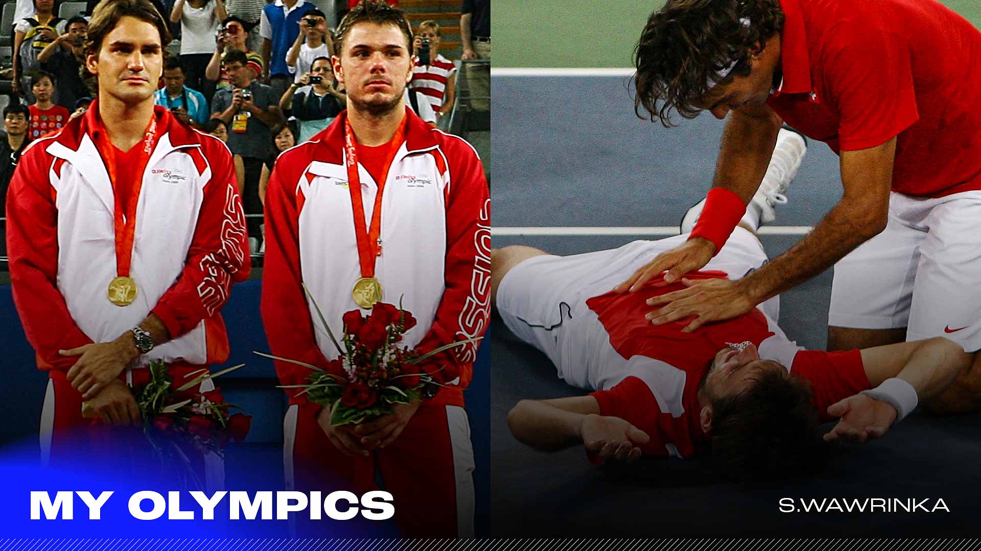 Stan Wawrinka partnered Roger Federer to doubles gold at the 2008 Beijing Olympics.