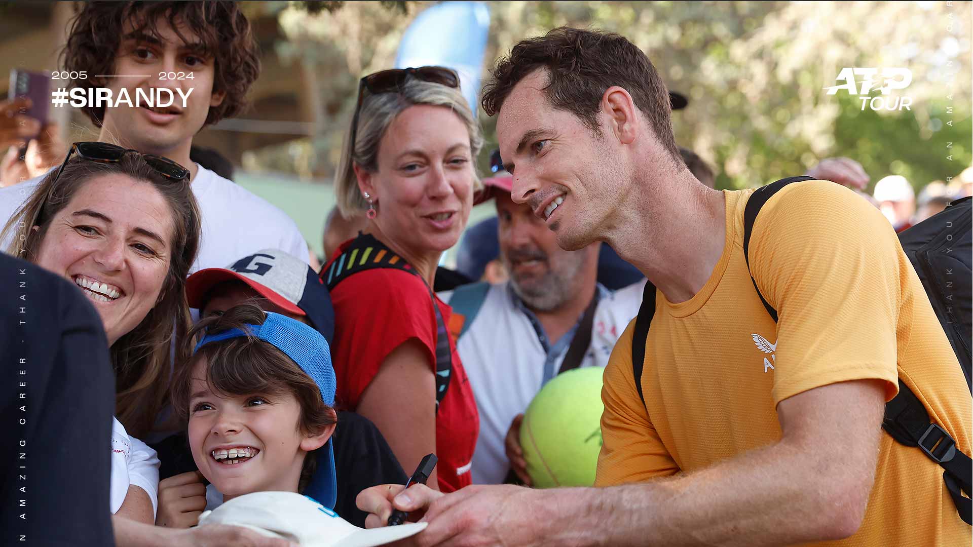 Andy Murray gets up close and personal with his adoring fans.