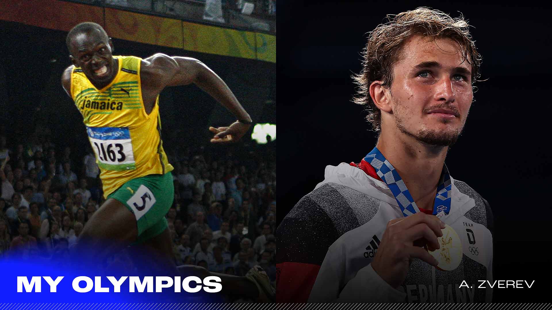 Alexander Zverev recalls Usain Bolt's 100m heroics in Beijing as one of his earliest Olympic memories.