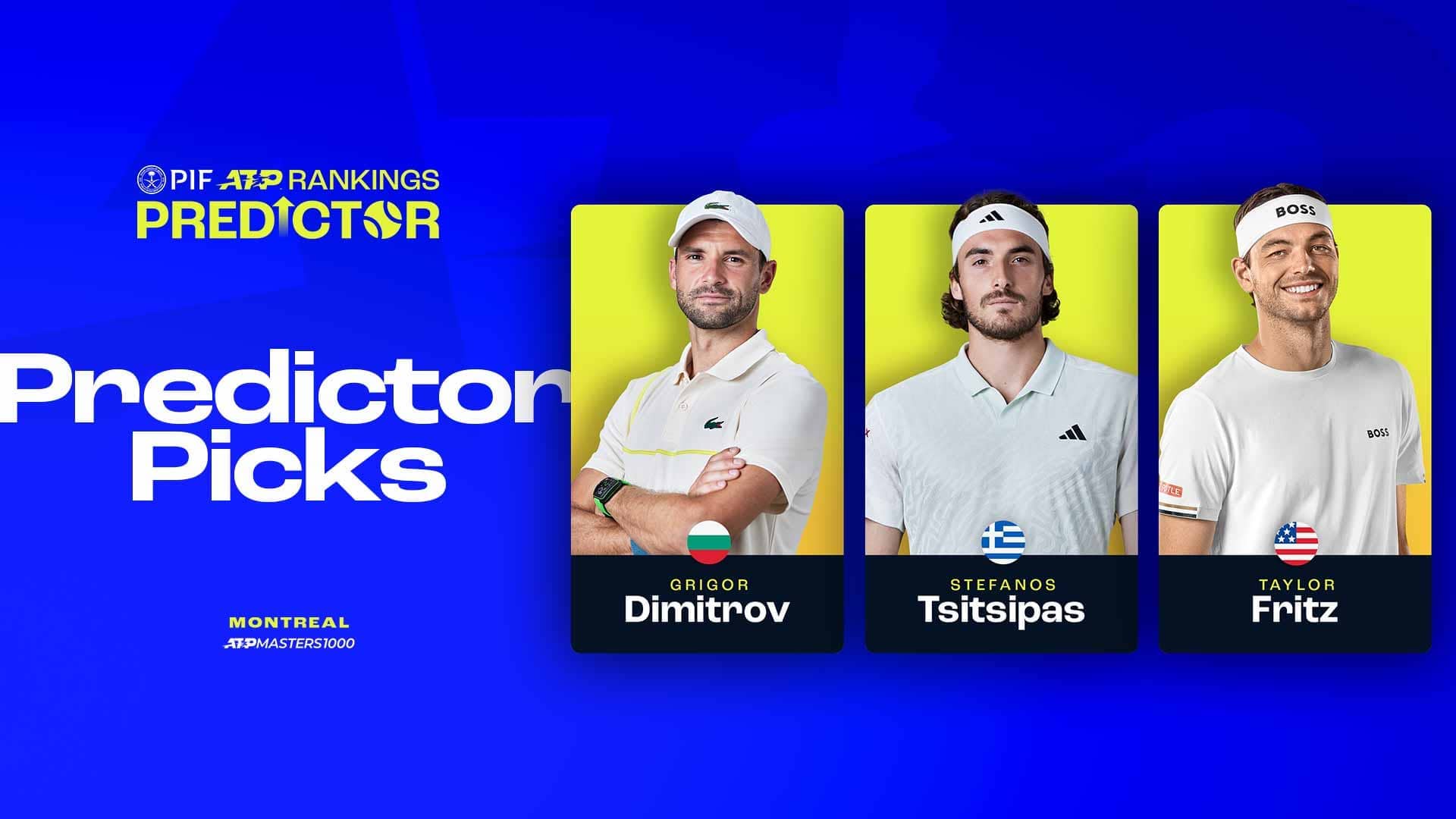 Grigor Dimitrov, Stefanos Tsitsipas and Taylor Fritz are competing this week in Montreal.
