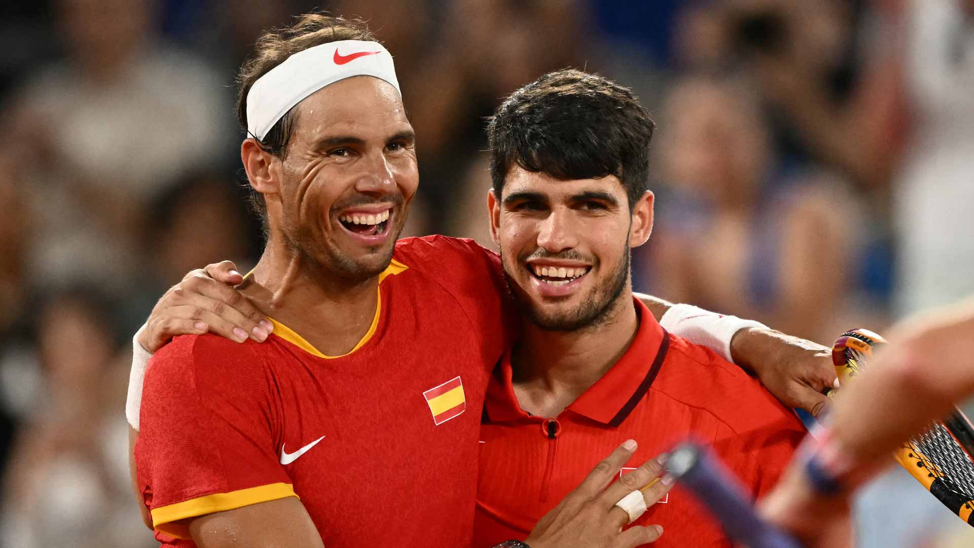 Rafael Nadal and Carlos Alcaraz played doubles together, representing Spain, at the Paris Olympics.