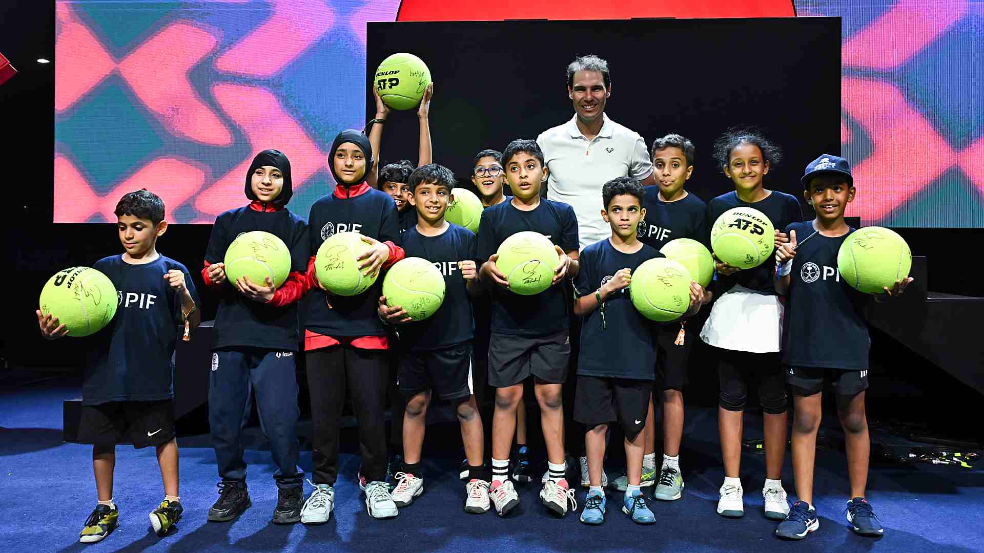 Rafael Nadal meets young fans at the Next Gen ATP Finals presented by PIF.