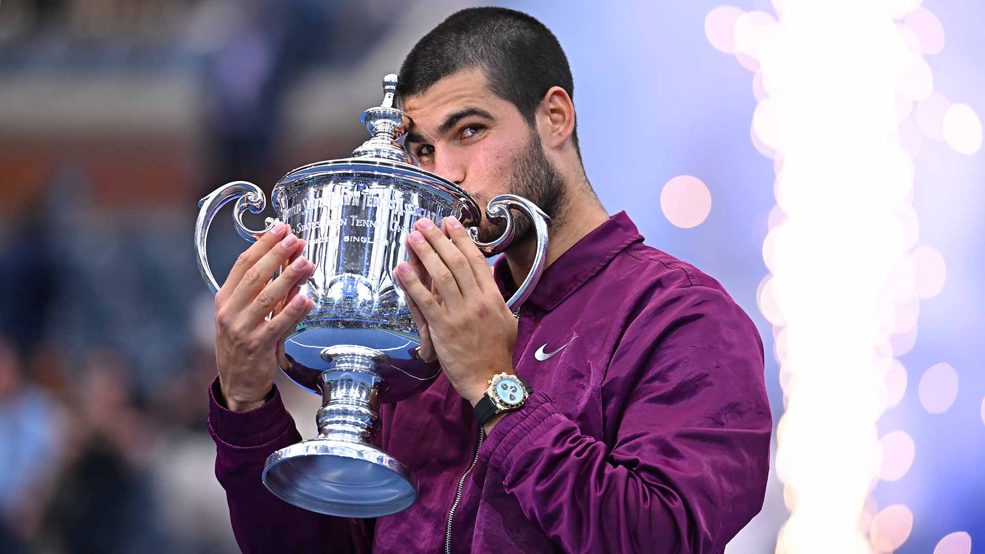 Carlos Alcaraz defeats Jannik Sinner in four sets on Sunday to claim his second US Open title.