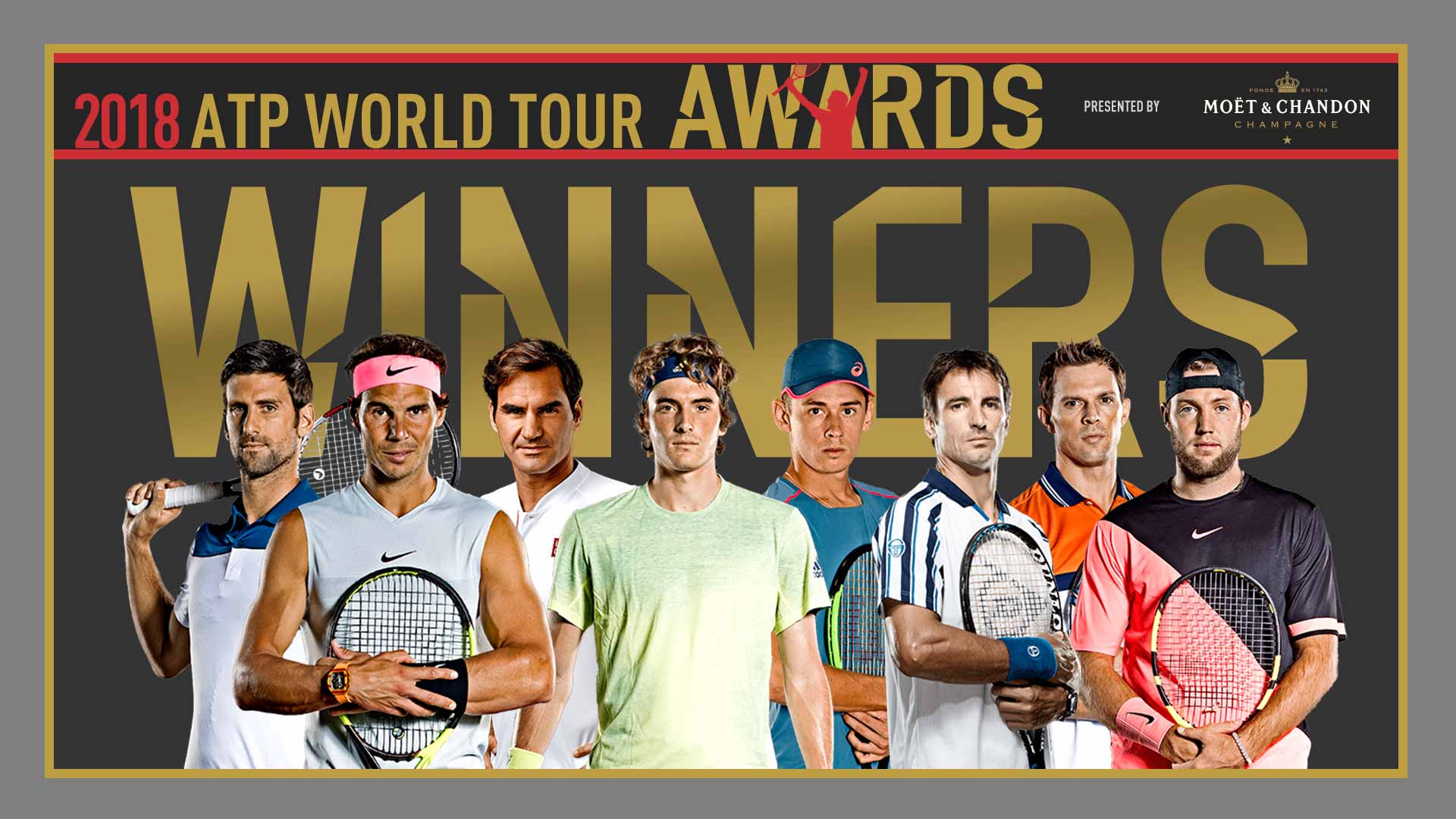 Djokovic, Federer, Nadal, Tsitsipas Among Winners In 2018 ATP World Tour  Awards Presented By Moët & Chandon | ATP Tour | Tennis